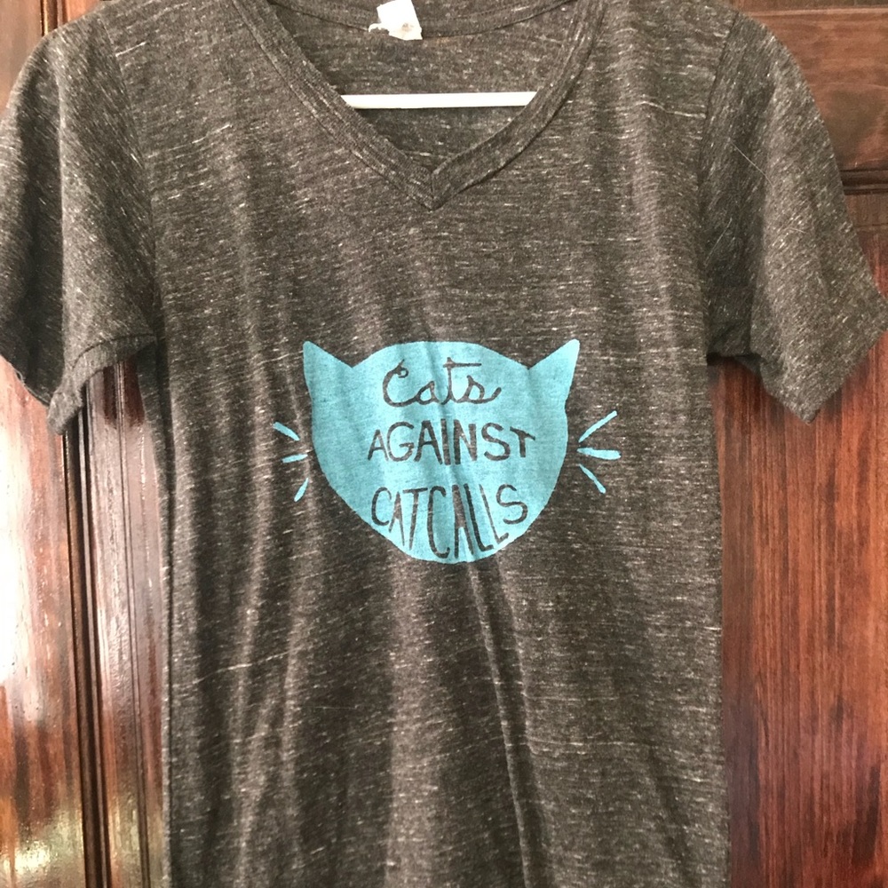 Cats against catcalls v neck